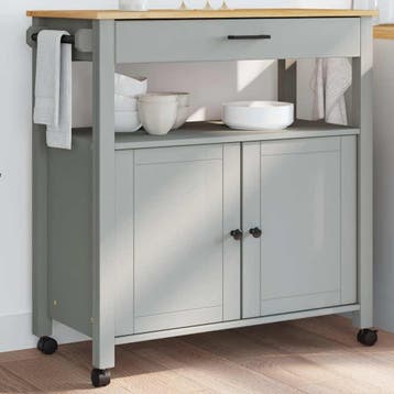 vidaXL Keukentrolley MONZA 84x40x88,5 cm massief grenenhout, Verzenden, Nieuw