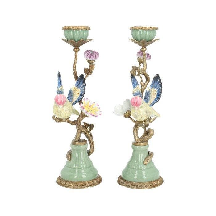 Kaarsenhouder - Brons, Porselein, Antiek en Kunst, Kunst | Designobjecten