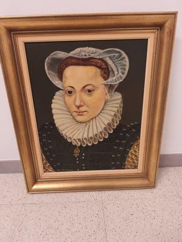 Armand Boschmans (XX) - Barok portret van een dame met, Antiek en Kunst