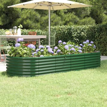 vidaXL Plantenbak 224x80x36 cm gegalvaniseerd staal groen, Tuin en Terras, Verzenden, Nieuw