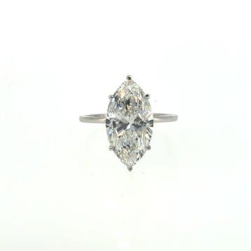 Sans prix de réserve - Bague - 14 carats Or blanc - 4.03ct., Handtassen en Accessoires, Nieuw