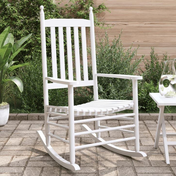 vidaXL Schommelstoelen met gebogen zitting 2 st massief, Huis en Inrichting, Stoelen, Nieuw, Verzenden