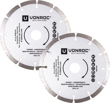 2dekans | VONROC Diamantzaagbladen – Ø150MM – universeel – 2, Doe-het-zelf en Bouw, Ophalen of Verzenden, Nieuw
