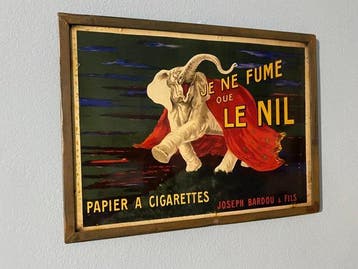Originele vintage poster gemonteerd op een metalen frame -