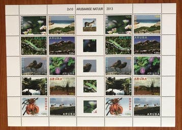 Aruba 2011/2015 - Partij 46 blokken en velletjes, Gestempeld