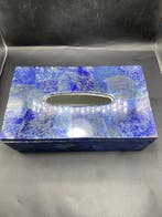 Prachtige lapis lazuli-mozaïek Op een marmeren tissuedoos -