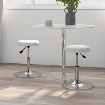 vidaXL Eetkamerstoelen 2 st kunstleer wit, Huis en Inrichting, Stoelen, Verzenden, Nieuw