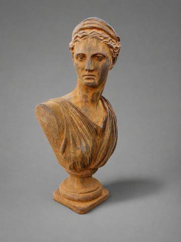 Beeld, Bust of Greek goddess - Artemis - 30 cm - Gietijzer