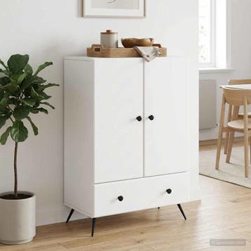 vidaXL Dressoir Wit 66 x 34,5 x 95 cm Bewerkt hout, Verzenden
