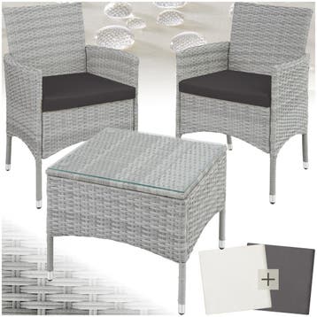 Wicker zitgroep Luzern 2+1 met kussenhoezen in 2 kleuren, Verzenden, Nieuw