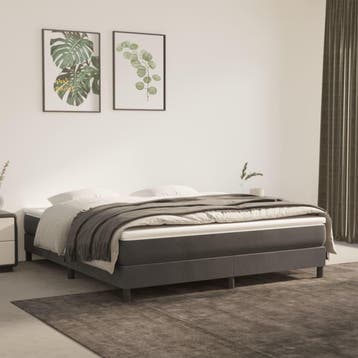 vidaXL Boxspring bed 180x200 cm fluweel donkergrijs, Verzenden, Nieuw