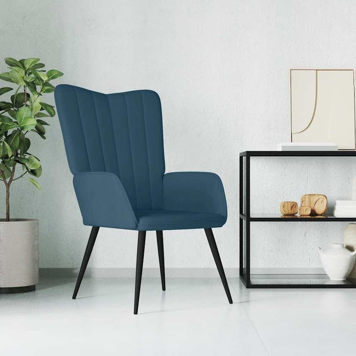 vidaXL Relaxstoel fluweel blauw, Huis en Inrichting, Fauteuils, Nieuw, Verzenden