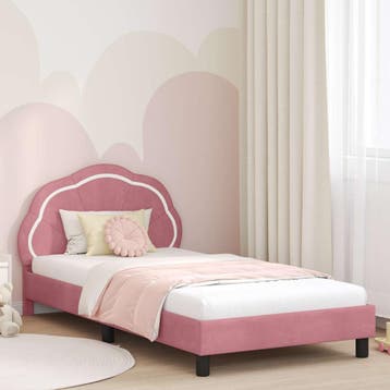 vidaXL Kinderen bedframe met hoofdboard Roze 80 x 200 cm, Verzenden, Nieuw
