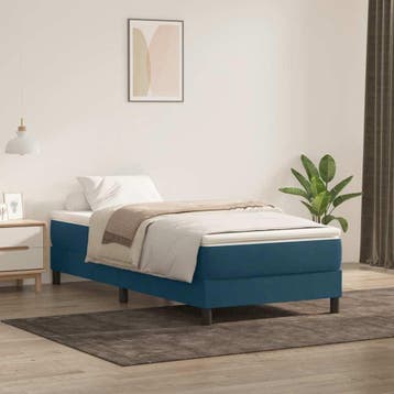 vidaXL Boxspring zonder matras fluweel donkerblauw 90x220 cm, Verzenden, Nieuw