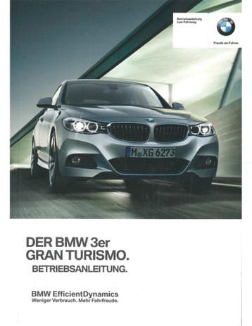 2016 BMW 3 SERIE GRAN TURISMO INSTRUCTIEBOEKJE DUITS