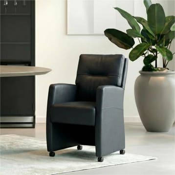 Set van 8 Leren eetkamerstoelen Sharp - Toledo Marine, Huis en Inrichting, Stoelen, Ophalen of Verzenden, Nieuw, Leer