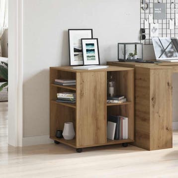 vidaXL Rolkast 60x53x72 cm bewerkt hout artisanaal, Huis en Inrichting, Verzenden, Nieuw