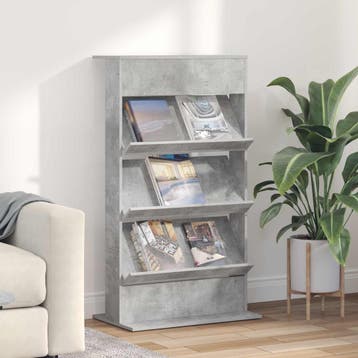 vidaXL Tijdschriftenrek Beton Grijs 70 x 41 x 126 cm Bewerkt, Verzenden, Nieuw