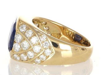 Bague - 18 carats Or jaune - 9.18ct. tw. Saphir - Opale, Nieuw