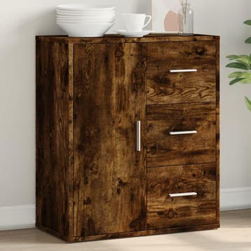 vidaXL Dressoir 60x31x70 cm bewerkt hout gerookt, Verzenden, Nieuw