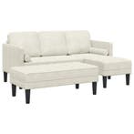 vidaXL bank / zetelstel met kussen 2 pcs Crème Polyester, Huis en Inrichting, Zetels | Zetels, Verzenden, Nieuw