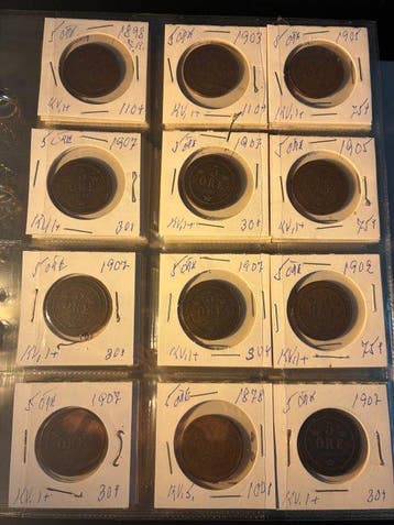 Zweden. Collection of 105+ coins, various denominations, Postzegels en Munten