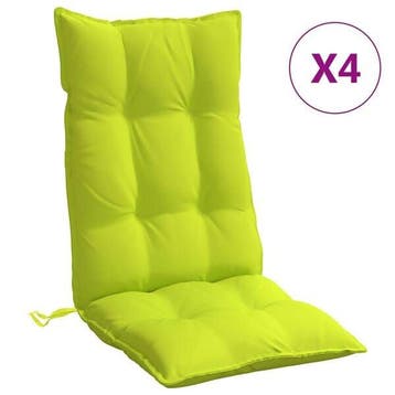 Lot 4 coussins chaise haut dossier Vert - Retour client -40%, Verzenden