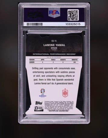 2024 Topps Chrome UEFA Lamine Yamal CG15 Foil, Limited, Verzamelen, Nieuw