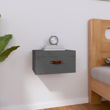 vidaXL Nachtkastje wandgemonteerd 40x29,5x22 cm grijs, Verzenden