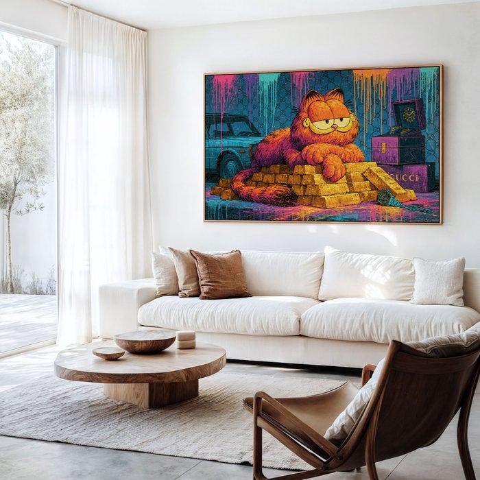 Iconica - Lazy Billionaire Garfield - unique 1/1 XXL (100 x, Antiquités & Art, Art | Objets design