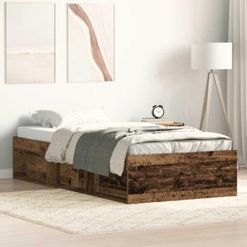 vidaXL Bedframe zonder matras bewerkt 90x190 cm bewerkt hout, Verzenden, Nieuw