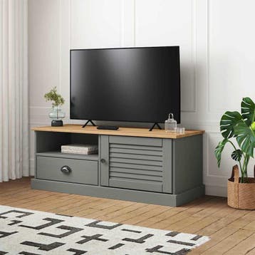 vidaXL Tv-meubel VIGO 106x40x40 cm massief grenenhout grijs, Verzenden