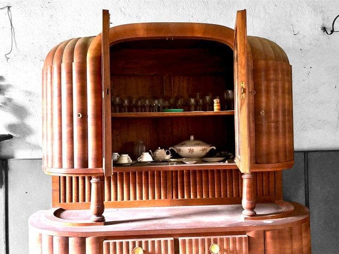 Credenza - Hout - Franse art déco, Antiek en Kunst, Kunst | Designobjecten