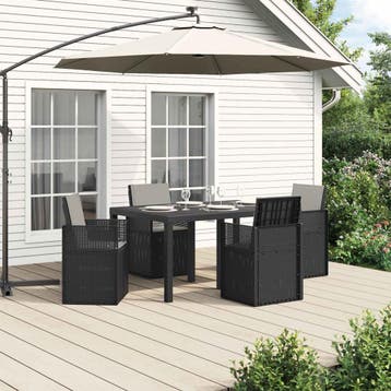 vidaXL Tuin Eettafel Set 5 st Anthraciet en Lichtgrijs PP, Verzenden, Nieuw