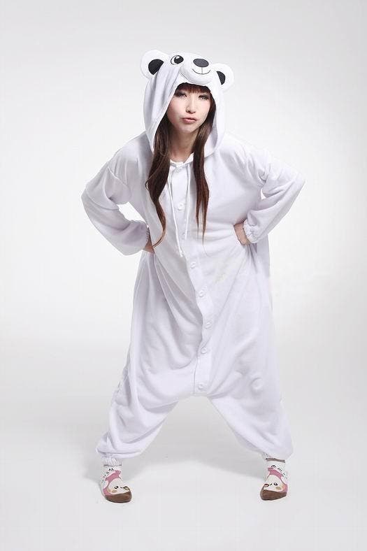 KIMU® Onesie IJsbeer Pak 128-134 IJsberenpak Kostuum Wit Ber, Kinderen en Baby's, Carnavalskleding en Verkleedspullen, Nieuw, Ophalen of Verzenden