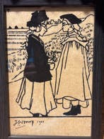 Jan Toorop (1858-1928) - Twee pratende meisjes