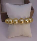 Armband Grote maat - Diep goudkleurige Zuidzeeparels -