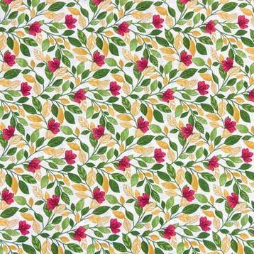 BA253 - Stof “Foglie e Corolle” – Botanische print -