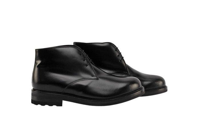 TESTONI - 8 UK - 42 IT - Black Desert Boot Shoes Calf + Fur, Kleding | Heren, Schoenen