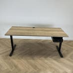 verstelbaar bureau met persoonlijke lade 180x80 cm, natuur, Huis en Inrichting, In hoogte verstelbaar, Gebruikt