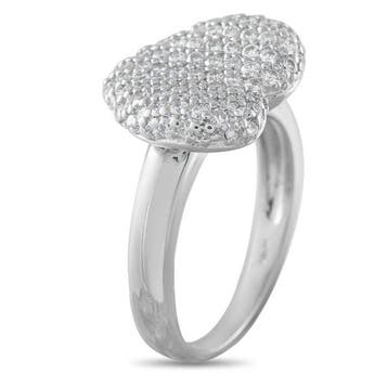Bague Platine, Bague en platine avec cœur en diamant de 1,0, Nieuw