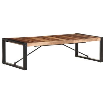 vidaXL Salontafel 140x70x40 cm massief hout, Verzenden, Nieuw