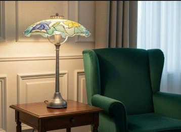Lamp - Exclusief model - Tiffany-inspiratie - Glas, Staal