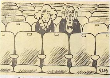Een enge film op spotprent (lijst optie, Lithos), Antiek en Kunst, Verzenden