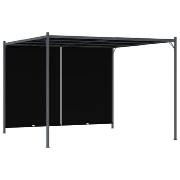 vidaXL Pergola met uittrekbaar dak 3x3 m antraciet, Verzenden