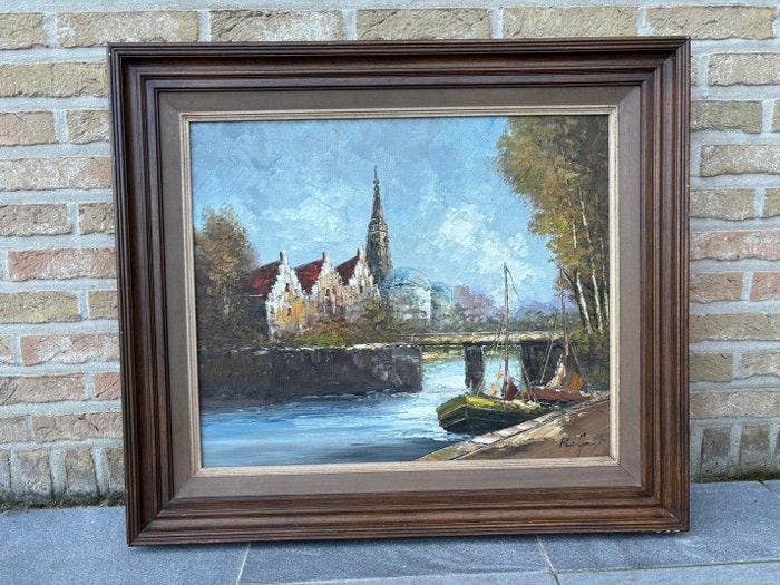 Belfort (XX) - Hollands stadsgezicht, Antiquités & Art, Art | Peinture | Classique