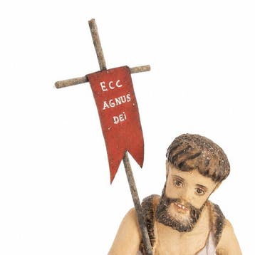 sculptuur, Ecce Agnus Dei - 19th Century - 42 cm - Hout, Antiek en Kunst