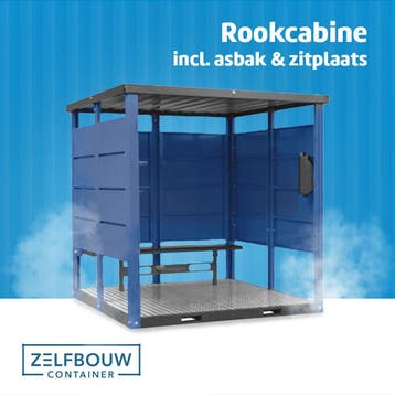 Laagste prijs Demontabele rookcabine incl asbak en zitplaats