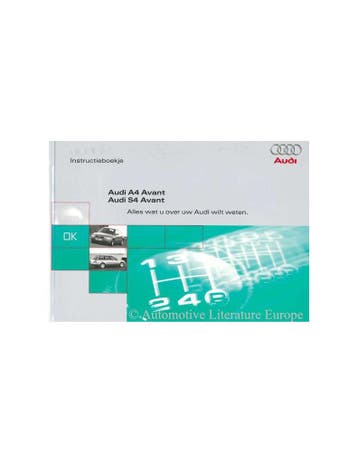 1998 AUDI A4 & S4 AVANT INSTRUCTIEBOEKJE NEDERLANDS, Ophalen of Verzenden