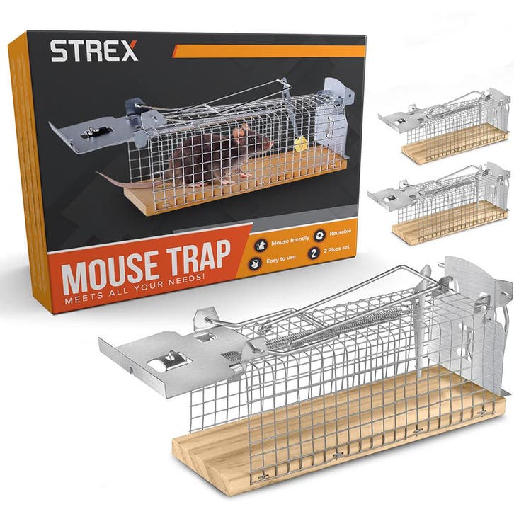 Strex Muizenval voor Binnen en Buiten - Levende Val-2 Stuks, Dieren en Toebehoren, Overige Dieren-accessoires, Nieuw, Verzenden